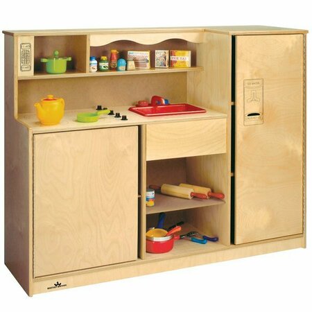 WHITNEY BROTHERS WB0770 48 1/2'' x 15'' x 38 1/2'' Preschool Wood Play Kitchen Combo 9460770